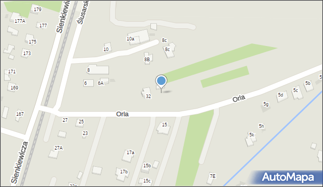 Mielec, Orla, 66, mapa Mielca