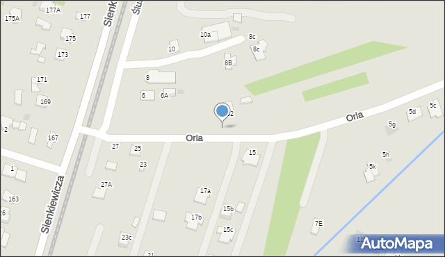 Mielec, Orla, 70, mapa Mielca