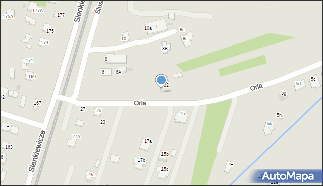 Mielec, Orla, 72, mapa Mielca