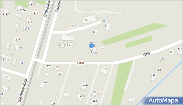 Mielec, Orla, 74, mapa Mielca