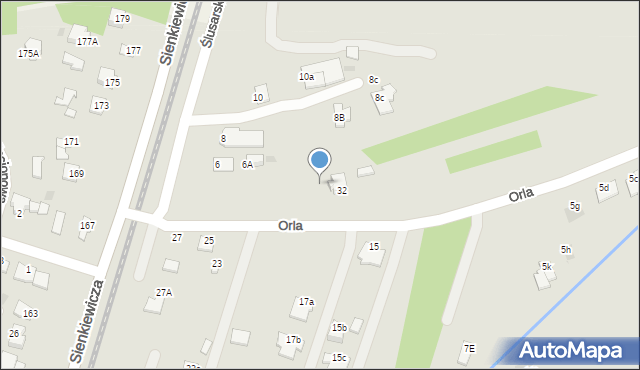 Mielec, Orla, 76, mapa Mielca