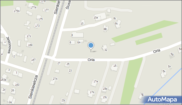 Mielec, Orla, 80, mapa Mielca