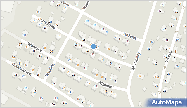 Mielec, Orzechowa, 11, mapa Mielca
