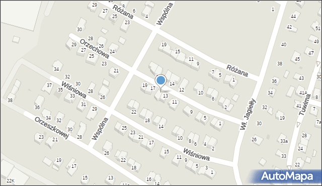 Mielec, Orzechowa, 15, mapa Mielca