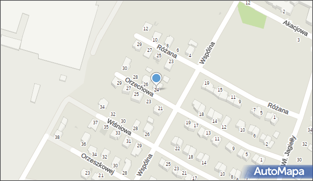 Mielec, Orzechowa, 24, mapa Mielca