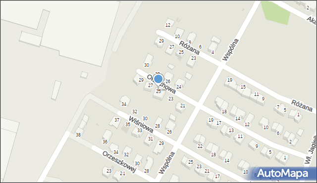 Mielec, Orzechowa, 25, mapa Mielca