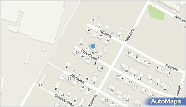 Mielec, Orzechowa, 26, mapa Mielca