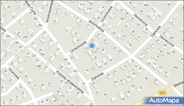 Mikołów, Orzechowa, 33, mapa Mikołów