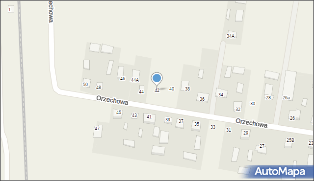 Milanów, Orzechowa, 42, mapa Milanów