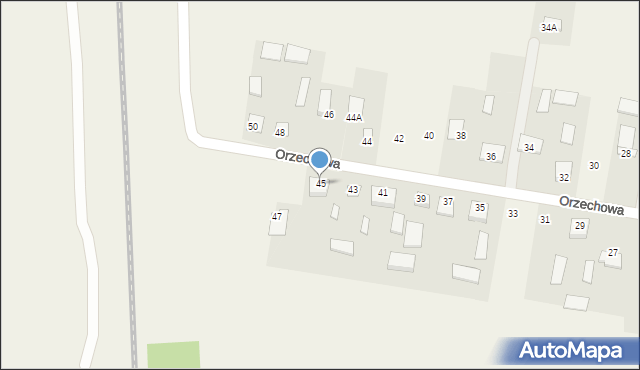 Milanów, Orzechowa, 45, mapa Milanów