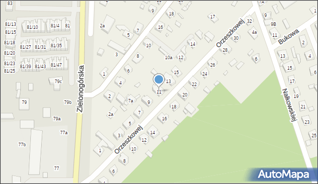 Modrzyca, Orzeszkowej Elizy, 11, mapa Modrzyca