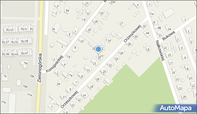 Modrzyca, Orzeszkowej Elizy, 15A, mapa Modrzyca