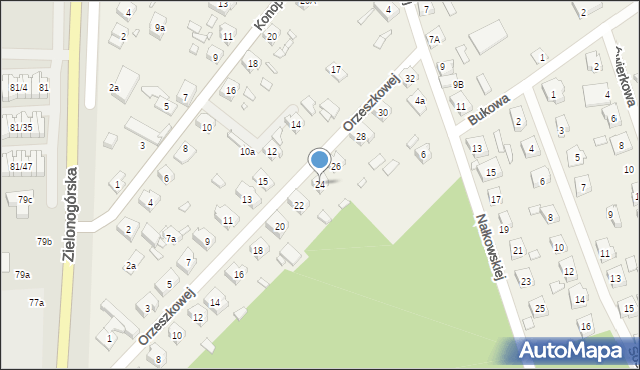 Modrzyca, Orzeszkowej Elizy, 24, mapa Modrzyca