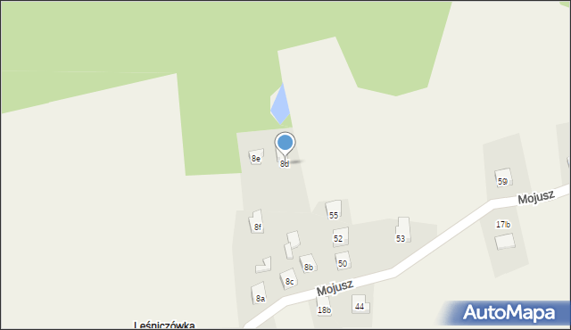 Mojusz, Orzechowa, 2, mapa Mojusz