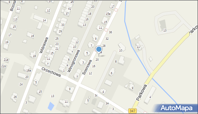 Mokronos Dolny, Orzechowa, 22, mapa Mokronos Dolny