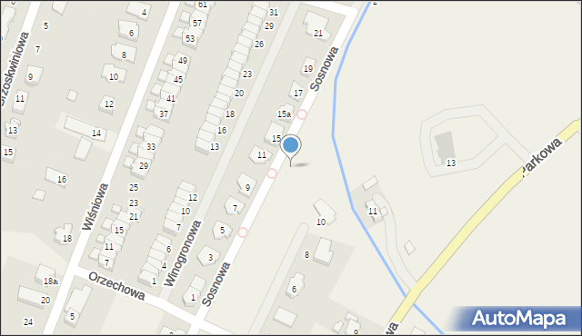 Mokronos Dolny, Orzechowa, 36, mapa Mokronos Dolny
