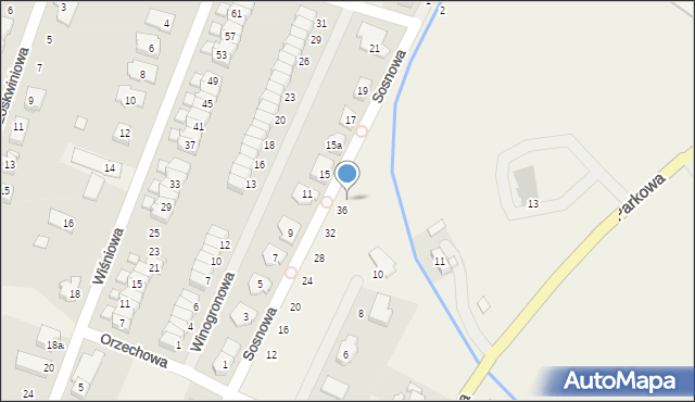 Mokronos Dolny, Orzechowa, 38, mapa Mokronos Dolny