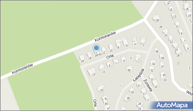 Mrągowo, Orla, 14, mapa Mrągowo