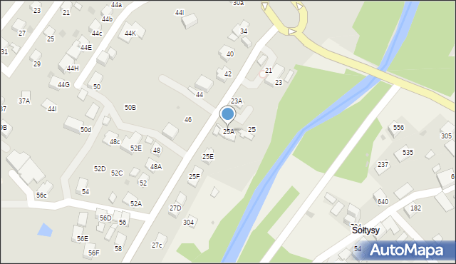 Mszana Dolna, Orkana Władysława, 25A, mapa Mszana Dolna