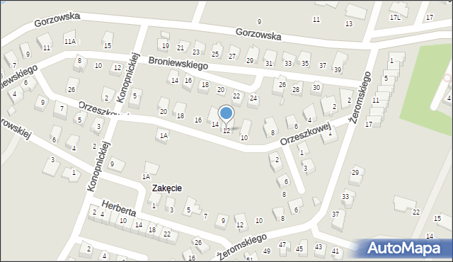 Myślibórz, Orzeszkowej Elizy, 12, mapa Myślibórz