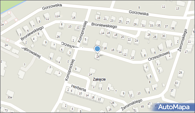 Myślibórz, Orzeszkowej Elizy, 1A, mapa Myślibórz