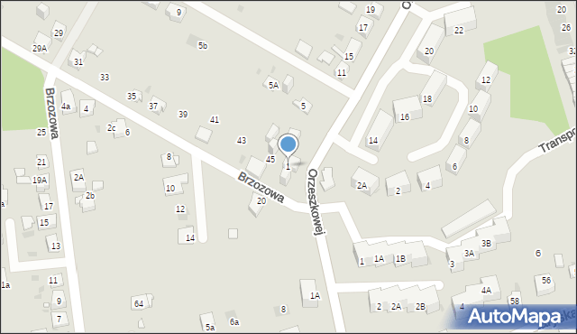 Mysłowice, Orzeszkowej Elizy, 1, mapa Mysłowice