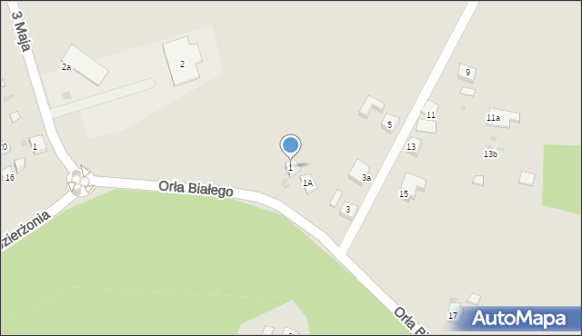 Mysłowice, Orła Białego, 1, mapa Mysłowice