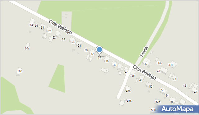 Mysłowice, Orła Białego, 34, mapa Mysłowice