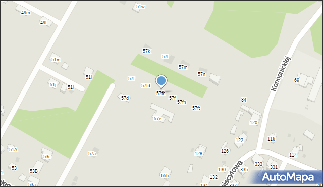 Mysłowice, Orła Białego, 57fh, mapa Mysłowice