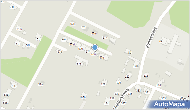 Mysłowice, Orła Białego, 57fp, mapa Mysłowice