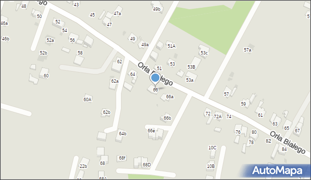 Mysłowice, Orła Białego, 66, mapa Mysłowice