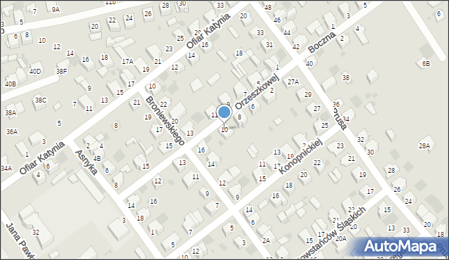 Myszków, Orzeszkowej Elizy, 10, mapa Myszków