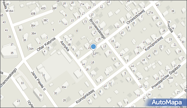 Myszków, Orzeszkowej Elizy, 14, mapa Myszków