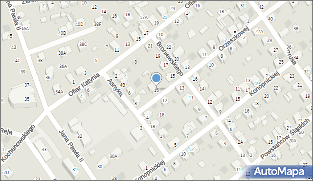 Myszków, Orzeszkowej Elizy, 15, mapa Myszków