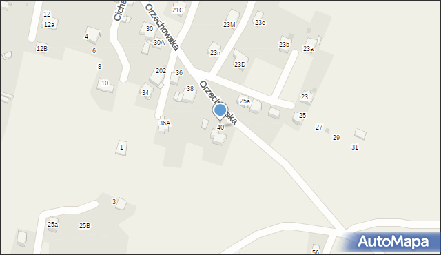 Nakło Śląskie, Orzechowska, 40, mapa Nakło Śląskie
