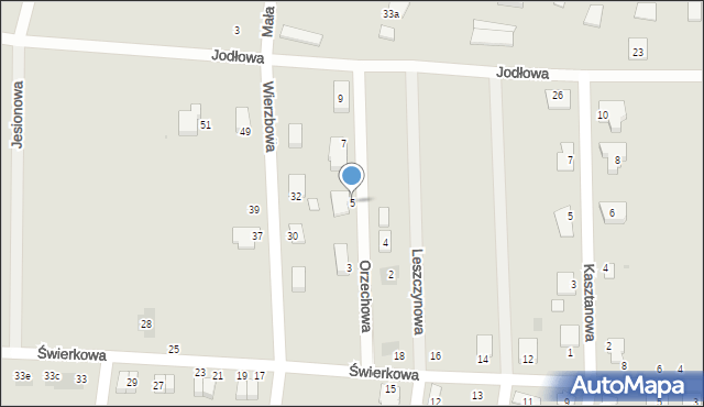 Namysłów, Orzechowa, 5, mapa Namysłów