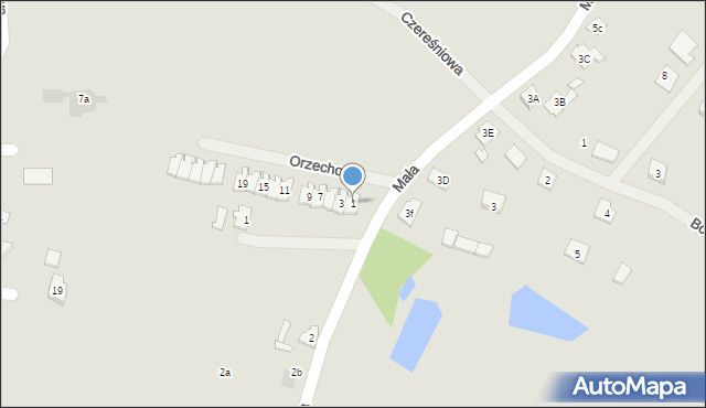 Nekla, Orzechowa, 1, mapa Nekla