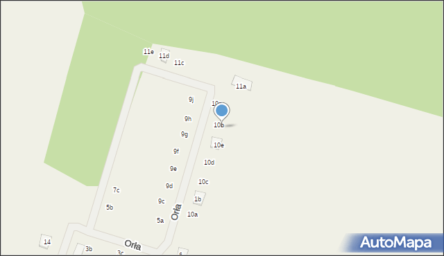 Niedźwiedź, Orła, 10f, mapa Niedźwiedź