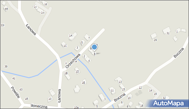 Niepołomice, Orzechowa, 6, mapa Niepołomice