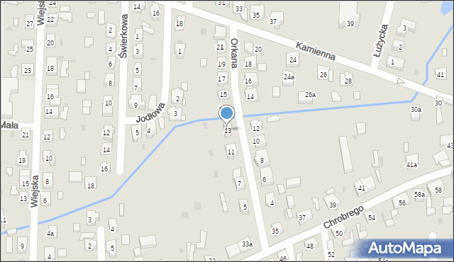 Nowa Sól, Orkana Władysława, 13, mapa Nowa Sól