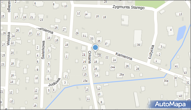 Nowa Sól, Orkana Władysława, 20, mapa Nowa Sól