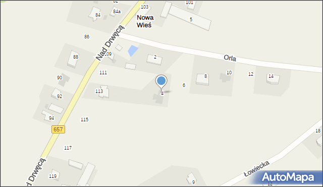 Nowa Wieś, Orla, 4, mapa Nowa Wieś