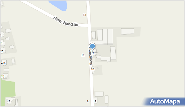 Nowy Zbrachlin, Orzechowa, 22, mapa Nowy Zbrachlin