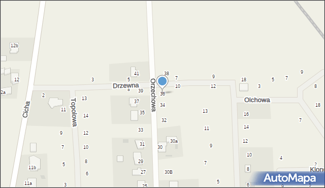 Nowy Zbrachlin, Orzechowa, 36, mapa Nowy Zbrachlin