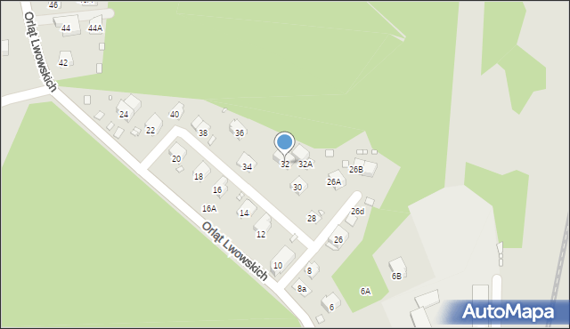 Nysa, Orląt Lwowskich, 32, mapa Nysy