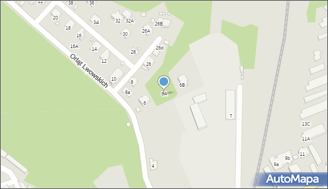 Nysa, Orląt Lwowskich, 6A, mapa Nysy