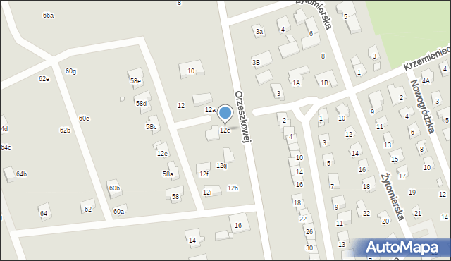 Nysa, Orzeszkowej Elizy, 12c, mapa Nysy