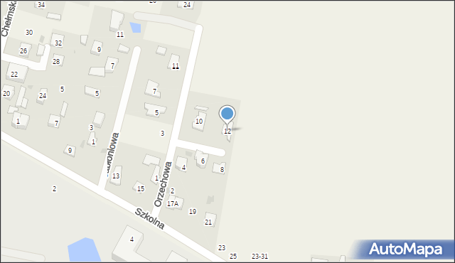 Okszów-Kolonia, Orzechowa, 12, mapa Okszów-Kolonia