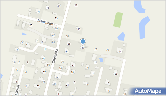 Okszów-Kolonia, Orzechowa, 30, mapa Okszów-Kolonia