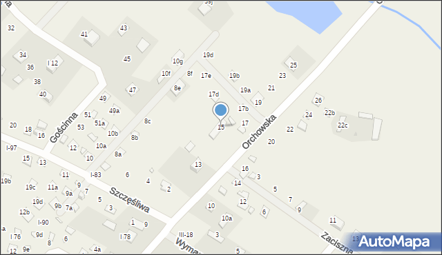 Okuninka, Orchowska, 15, mapa Okuninka